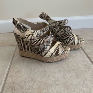 Michael Kors women’s platform snakeskin wedge